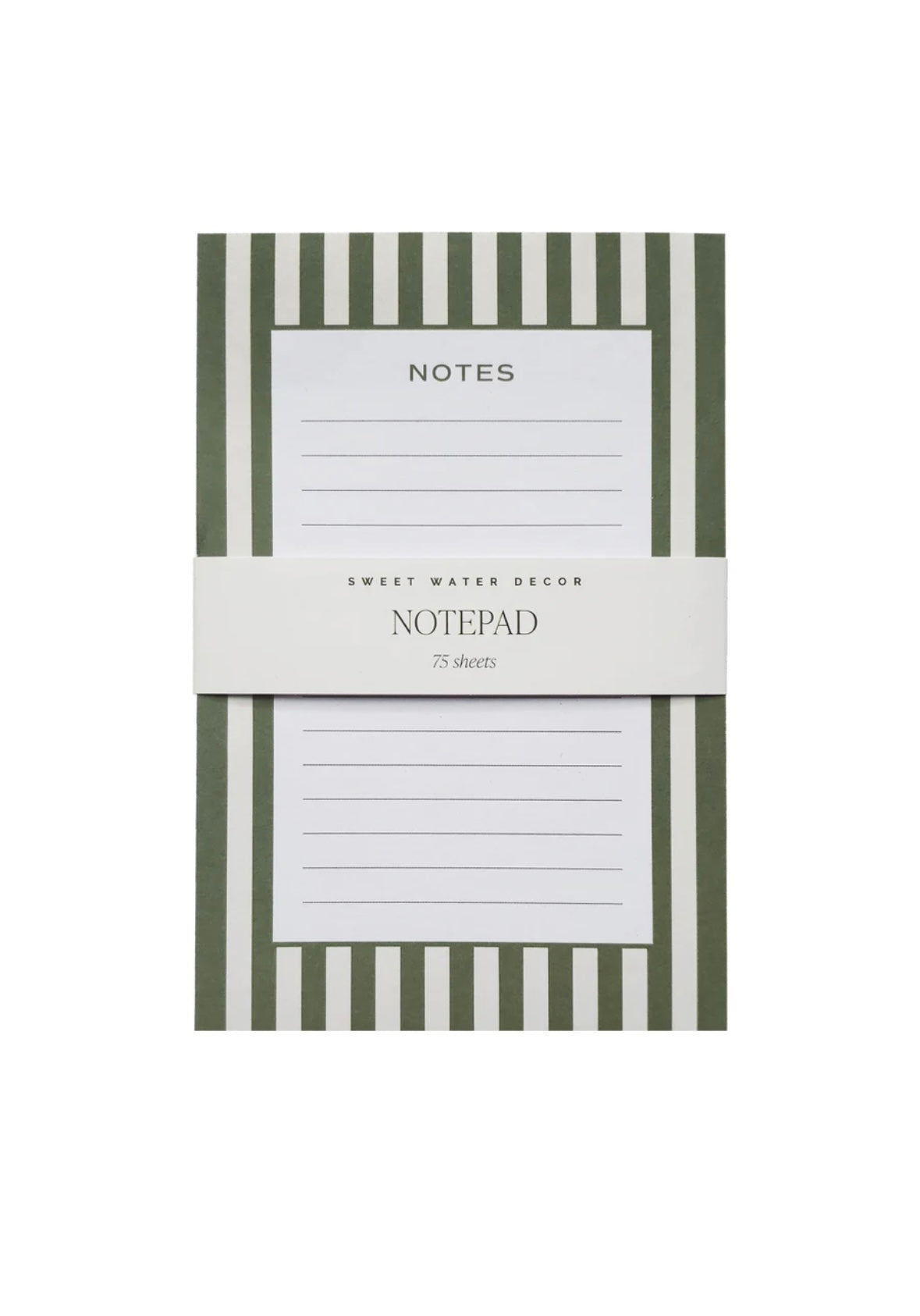 Striped notepad in green