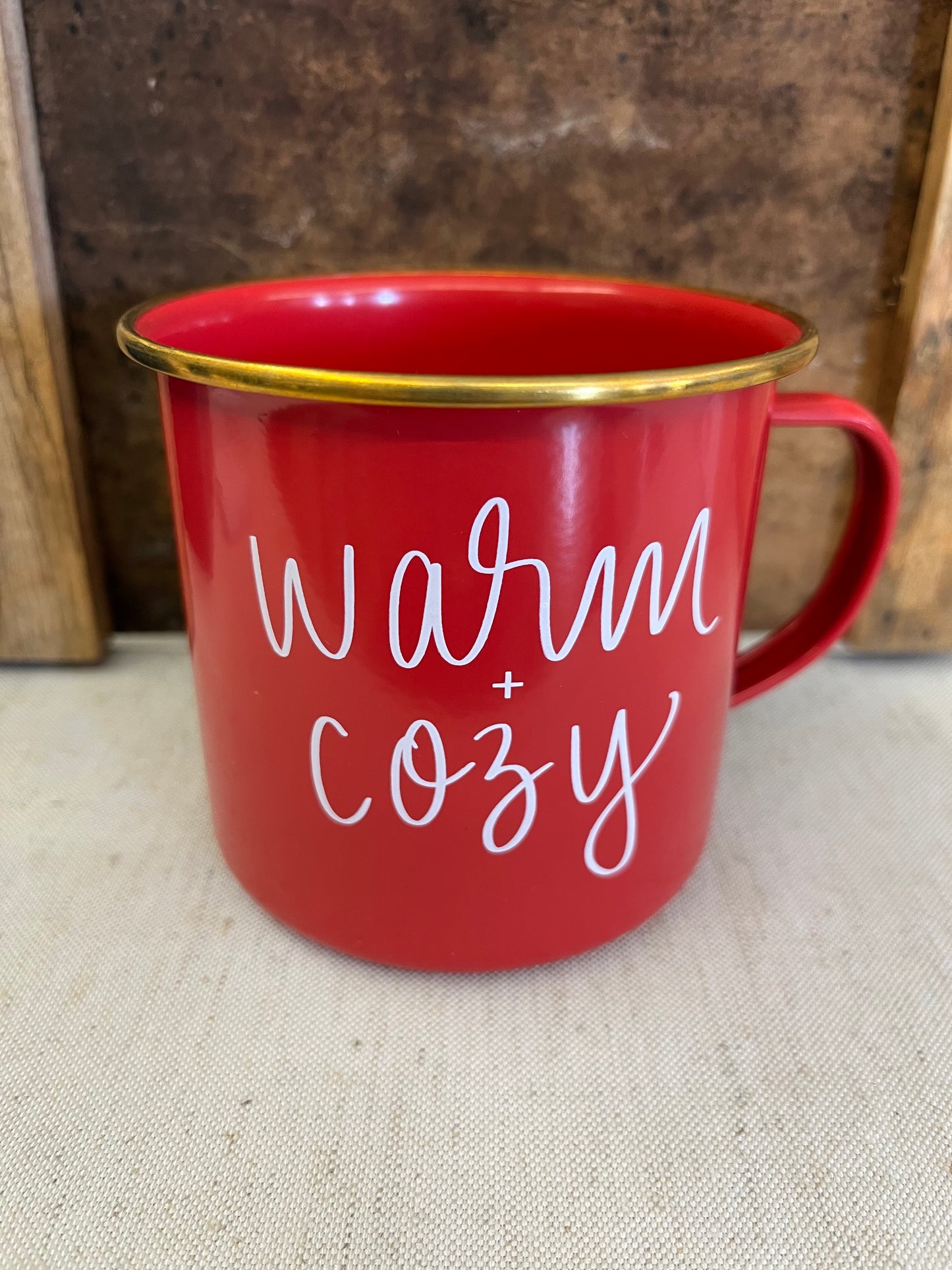 Warm + Cozy enamel mugs