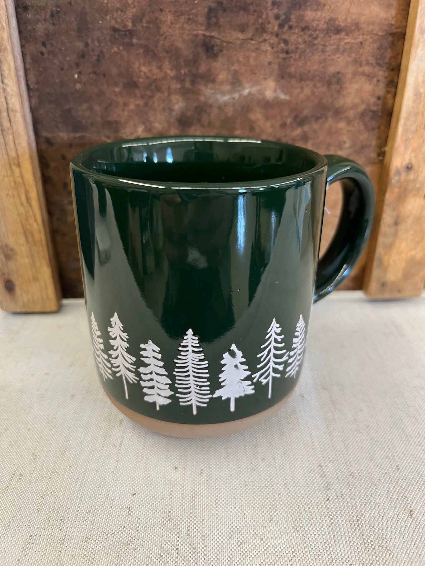 Christmas trees stoneware mug