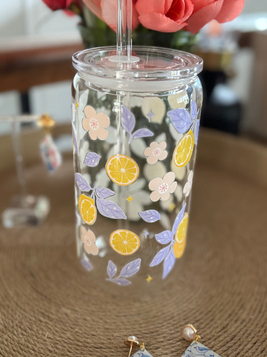 Lemon glass tumbler