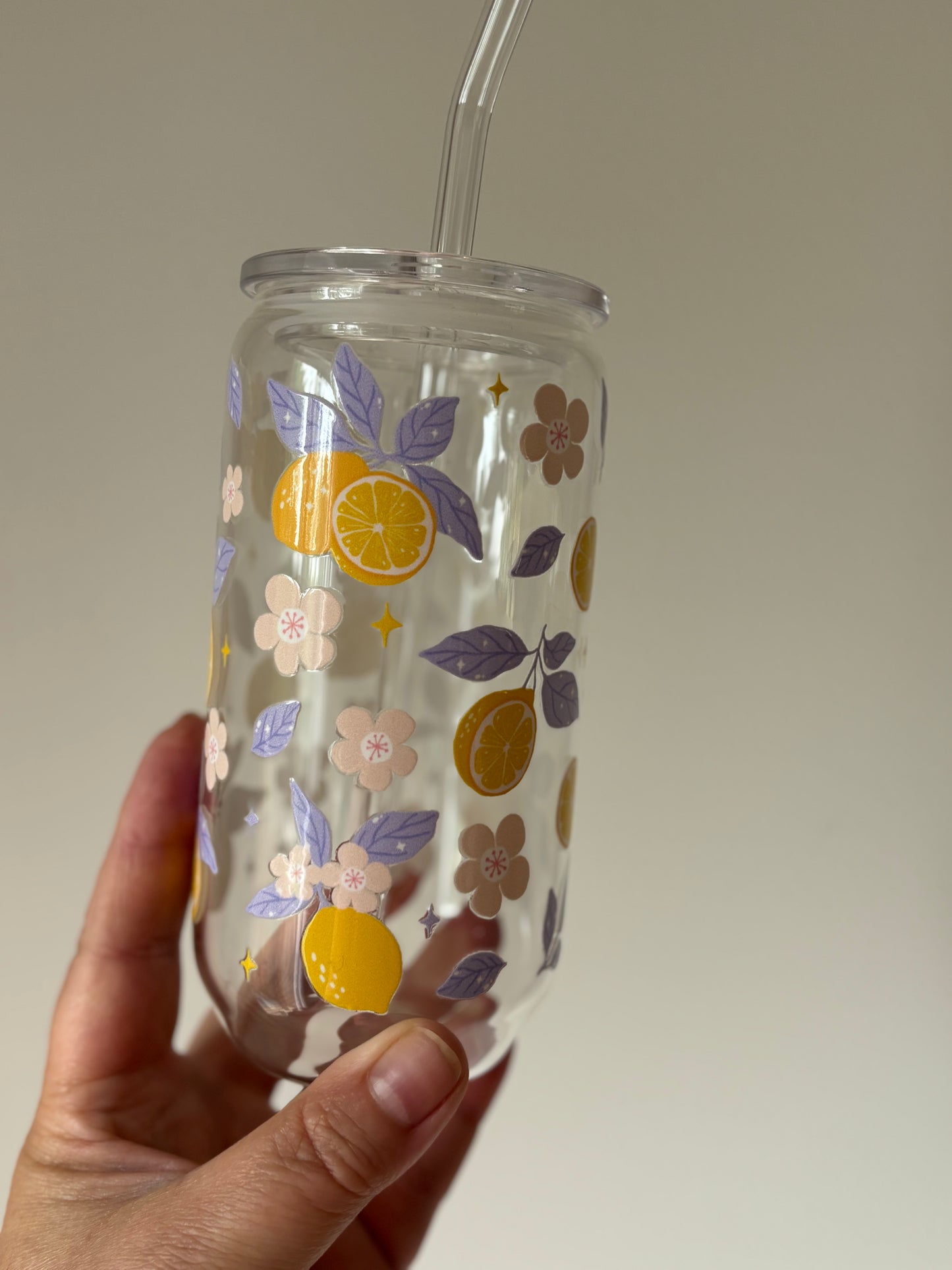 Lemon glass tumbler