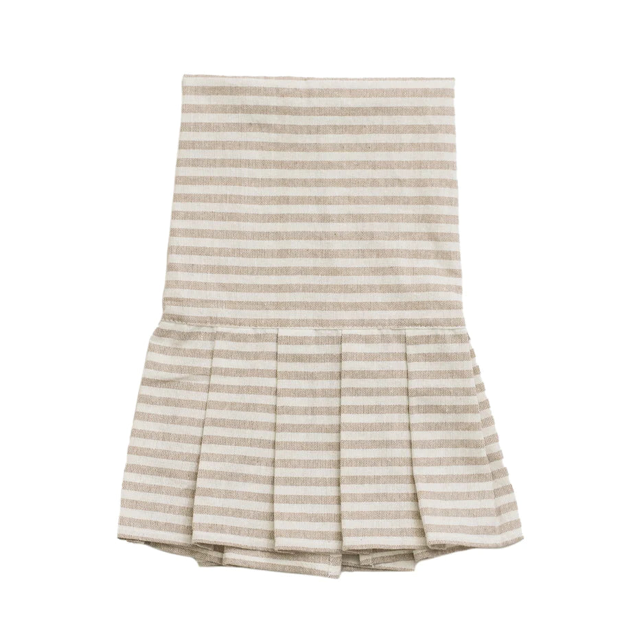 Tan striped tea towel